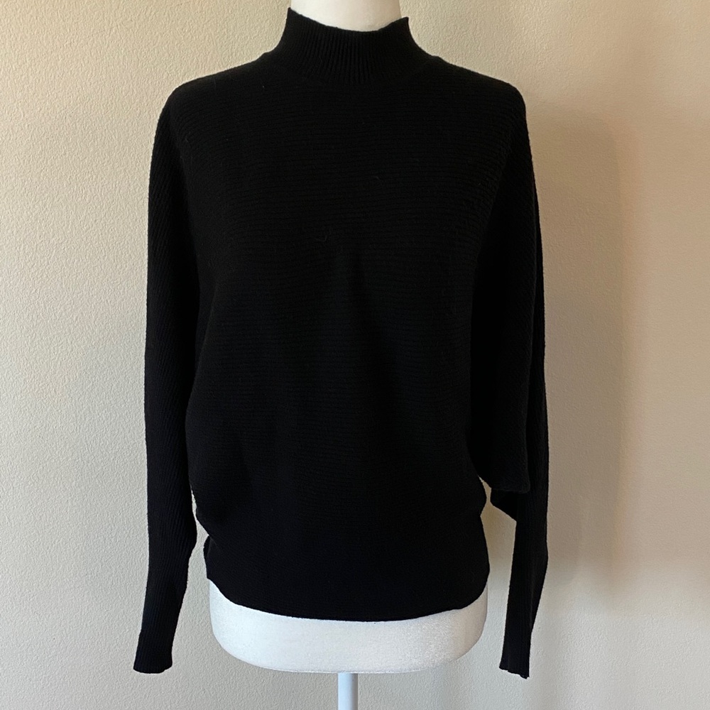 Philosophy Black Knit Ribbed Dolman Turtleneck Sweater Size S